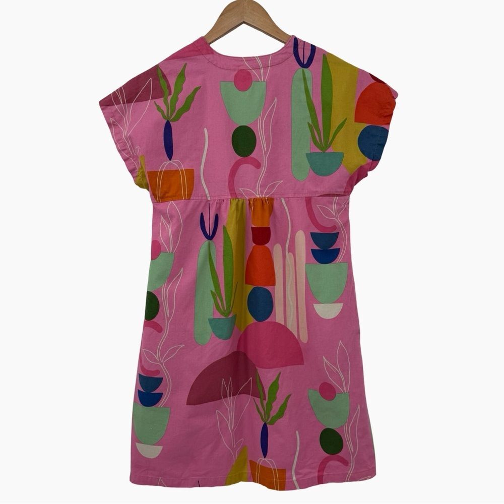 Uncle Frank by Ivy Jane 100% Cotton Modern Mexicana Dress in Pink Multi | XS - Picture 3 of 8